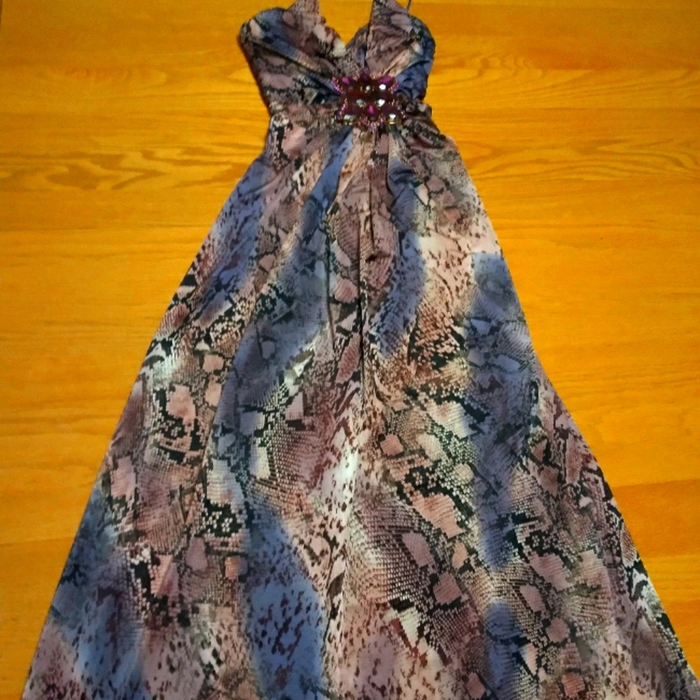 Snake skin sky maxi